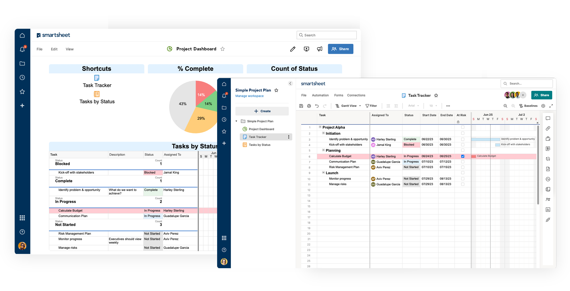 simple project plan template with sheet and dashboard