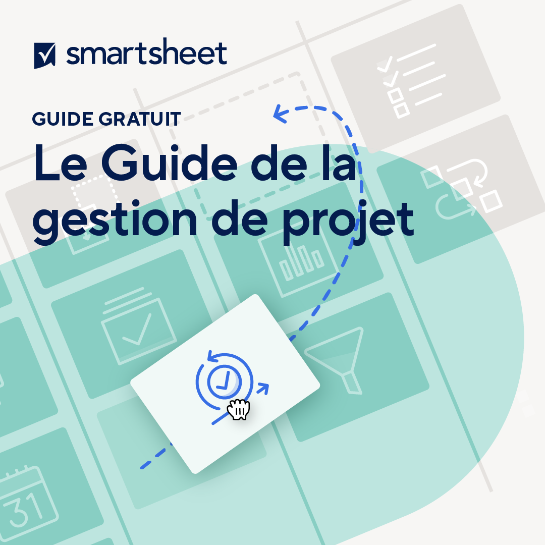 Une illustration avec le logo Smartsheet et les mots The 101 Guide to Project Management