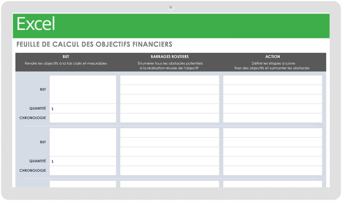 FICHE DE TRAVAIL SUR LES OBJECTIFS FINANCIERS