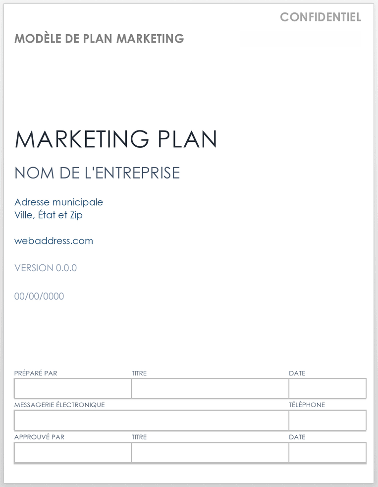  Modèle de plan marketing