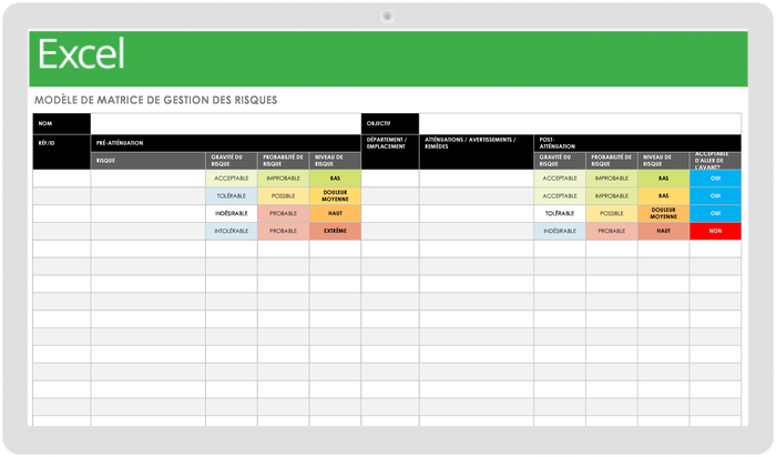 matrice de gestion des risques