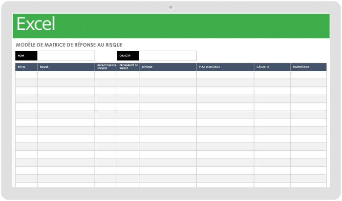 MODÈLE DE MATRICE DE RÉPONSE AU RISQUE