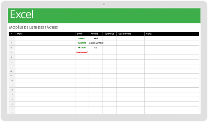 Liste des tâches 17216_Excel 2000-2004